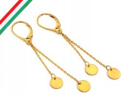 Lovrin Arany függő fülbevaló 585-ös finomságú, láncos, karika, elegáns mintával, nőknek (Lovrin 72104)