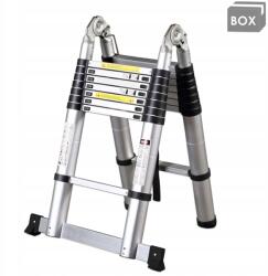 MAAN Teleszkópos alumínium létra, 12 fokos, 3, 8m, 150kg teherbírás (8318)