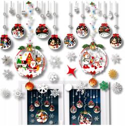  Karácsonyi Ablakmatrica Karácsony hó színes dekoráció dísz (Świąteczna Naklejka na Okno Boże Narodzenie)