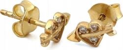 Lovrin Arany fülbevaló 585 szív nyíllal átszúrva, stekkeres, cirkónia kövekkel, 14k (Lovrin)