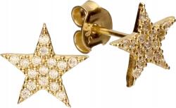 Lovrin Arany fülbevaló 585 csillagok stekkeres cirkóniákkal klasszikus minta ajándékba (Jubiler Lovrin)