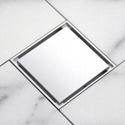 Arhatreya Lapos Padlóösszefolyó Négyszögletű 10x10cm króm (6922818708050)