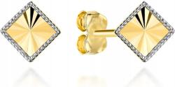 Lovrin Arany fülbevaló 585, gyémántcsiszolt rombusz, kétféle arany színben, ajándékba (Lovrin)