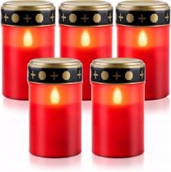  Vegena Led mécsesek, 5 darabos szett, vízálló, élethű lánghatás, piros (B0CN2VB6K6)