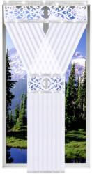 NOW-ART Hosszú V-alakú panel cirkóniákkal, áttört filc függönypanel erkélyre, nappaliba (FIRANA GOTOWA DO POKOJU KUCHNI FIRANY)