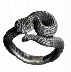  925-ös ezüst gyűrű Kígyó Vipera Kobra Gótikus