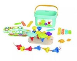 Tooky Toy Tooky Toy: Fa építőkészlet vödörben - Kert (TJ631) - vackorjatek