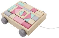  25 db-os építőkocka kiskocsiban - rózsaszín