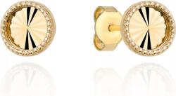 Lovrin Finom arany fülbevaló 585 karátos, gyémántcsiszolt karika, foglalattal, ajándékba, divatos