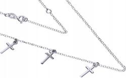 Lovrin Ezüst nyaklánc 925-ös finomságú, anker lánccal és három sima kereszttel, 2, 13g (Lovrin 51944)