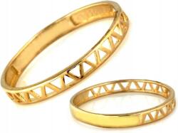 Lovrin Gyűrű 375-ös sárga aranyból, áttört, modern, gyűrűszerű mintával, r13 méret, 9k