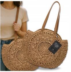EdiBazzar Klasszikus Bad&bags kézitáska kerek szalma táska Női strand Eko Szalma (Słomiana torba damska A4 BAD&BAGS plażowa)