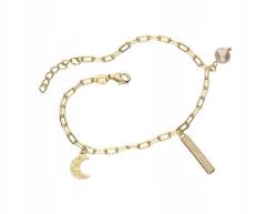 Lovrin Ezüst 925 karkötő, aranyozott, hold motívummal, elegáns design, ajándéknak is kiváló (Lovrin 63836)