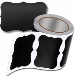 Papír matricák, címkék, 120 db tekercsen, ajándékokhoz, üvegekhez, Diy, fekete