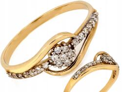 Lovrin Női arany gyűrű 585 cirkónia virággal, 14 karátos arany, divatos 13-as méret (62097884)