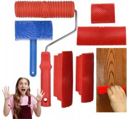  6 Db-os Készlet Gumi Henger Fa Mintázó Festőszerszámok (TOP1MALL)