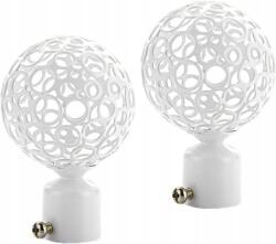  Függönyrúd Végzárók Díszes Fém Vintage Üreges Mintázat 28 mm Fehér (B0CNTKCRTN)