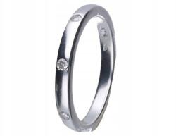 Lovrin Ezüst gyűrű 925 sima cirkónia kövekkel 16-os méret klasszikus ajándék hölgyeknek (Lovrin 69411)