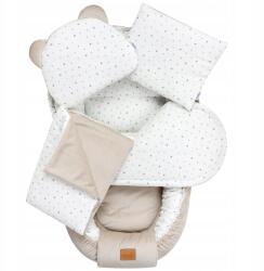 Jukki 5 az 1-ben Baba Szett: Kókuszrost matracos babafészek Muszlin Pamut Velvet Kétoldalas Jukki Comfort