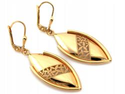 Lovrin Arany függő fülbevaló 585 áttört mintával, 4, 06g, hosszú, ajándék, 14 karátos