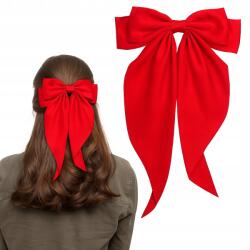  Nagy, elegáns hajtű masni, szatén, francia stílus Piros