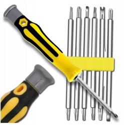  Precíziós csavarhúzó készlet 12 az 1-ben elektronikai eszközökhöz, Torx bitek, Csavarhúzók Szerviz (Wkrętaki precyzyjne 12 szt wymienne)