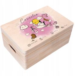 Creative Deco Gravírozott doboz születési emlék ajándék keresztelő évforduló születésnap 30x20 (JANCDSD130CUSTOMBABYSHOWERSTORKGIRLFBM)