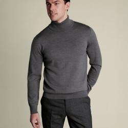 Charles Tyrwhitt Pure Merino Roll Neck Jumper - Grey - M