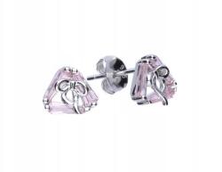 Lovrin Ezüst fülbevaló 925 rózsaszín cirkóniával 1, 22g divatos minta ajándékba (Lovrin 46164)