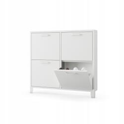 Jan Nowak Keskeny Fém Cipősszekrény Loft 4 rekeszes Shirley: Fehér (1650)