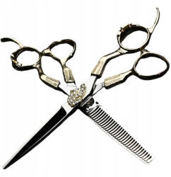 Lewer Japán Acél Fodrász Olló 6" Ritkító Olló 6 (Sharonds Gold Diamond)