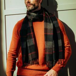 Joshua Ellis 1767 Joshua Ellis Classic Plaid Ripple Cashmere Scarf - Black x Chocolate x Grey x Red