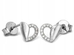 Lovrin Ezüst fülbevaló 925-ös finomságú cirkóniával 0, 96g szív formájú stekkeres (62119371)