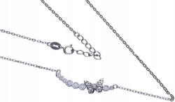Lovrin Ezüst nyaklánc 925 pillangó cirkónia kövekkel 2, 42g elegáns divatos minta (Lovrin 52243)