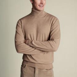 Charles Tyrwhitt Pure Merino Roll Neck Jumper - Oatmeal - M