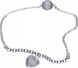 Lovrin Ezüst karkötő 925 szív cirkónia kövekkel 4, 30g, divatos mintával és charmokkal (Lovrin 50495)