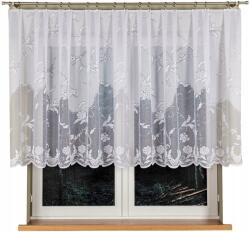 HomeDekorator Jacquard mintás függöny 023418 magasság 130cm, fehér színben (méterenként) (Firana żakardowa wzór 023418 wys. 130cm)