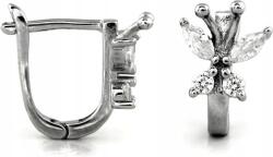Lovrin Ezüst 925 pillangó fülbevaló cirkóniával 1, 59g angol kapcsos, női (Lovrin 55585)