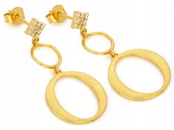 Lovrin 925-ös sterling ezüst, aranyozott, lógó fülbevaló, 3, 09g, két karikás, hosszú, ajándék (62501668)