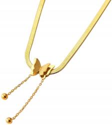 EdiBazzar Nyaklánc sebészeti acél pillangó Arany 316L 18K pillangó híresség boho (5905884052921)