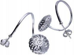 Lovrin Ezüst fülbevaló 925 áttört mintás és csavart 4, 00g női ezüst látványos (Lovrin 48257)