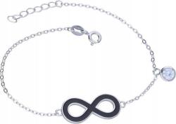 Lovrin 925-ös ezüst karkötő végtelen jellel és cirkóniával, modern divatos dizájn (Lovrin 50324)