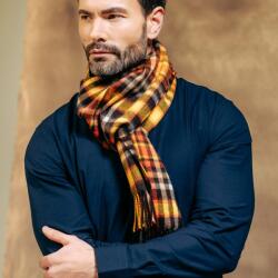Joshua Ellis 1767 Joshua Ellis Classic Plaid Ripple Cashmere Scarf - Brown x Orange x Yellow