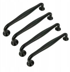 B&B 4 db Fekete bútorfogantyú 128 mm retro fogantyúk szekrényekhez fiókokhoz bútorokhoz (Z4 U105 L128 CZ)
