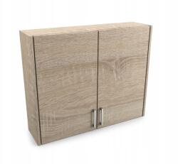  Fali Szekrény Dąb Sonoma 76X62X20 CM 2 Ajtós 2 Polcos Fürdőszobába/konyhába (ZUZIA_76_62X76-SON)