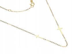 Lovrin Női arany nyaklánc 585 két kereszttel, divatos ajándék ötlet, 14 karátos