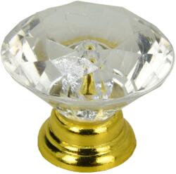 B&B Bútorfogantyú kerek Gyémánt arany fiókgombok glamour stílusban (G101 ZL)