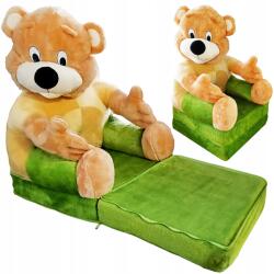 Materace Z Gór Plüss fotel, puha gyermek puff Zöld mackó (Krzesełko)