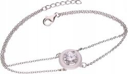 Lovrin 925-ös ezüst karkötő kerámiával, cirkóniákkal és divatos mintájú charmokkal (Lovrin 54087)