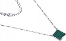 Lovrin Ezüst nyaklánc 925-ös, négyzet alakú malachittal, 3, 10g, ajándéknak is kiváló medálokkal (Lovrin 51150)
